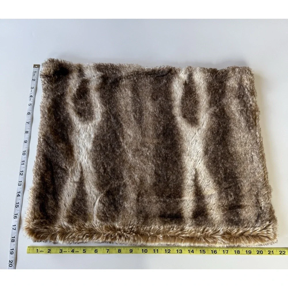 Pottery Barn Faux Fur Placemats Lot Of 4 Caramel Ombre‎ Brown 21 x 18
